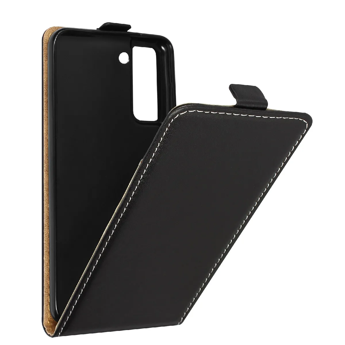 Avizar Noir Étui Pour Samsung Galaxy S21 Fe Clapet Vertical Porte Cartes