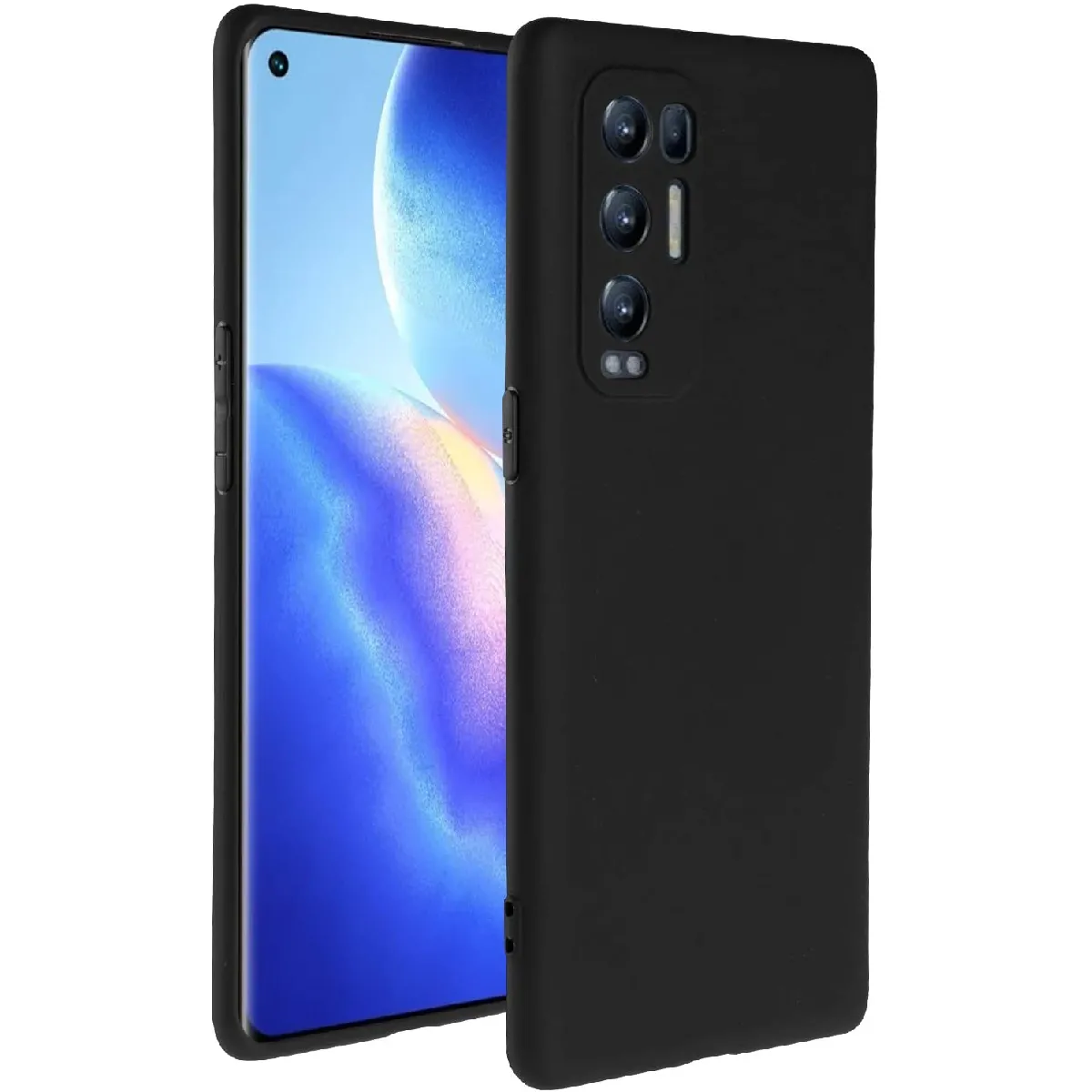 XEPTIO Coque bross&eacute;e noire pour Oppo Find X3 Neo 5G Carbon Antichoc