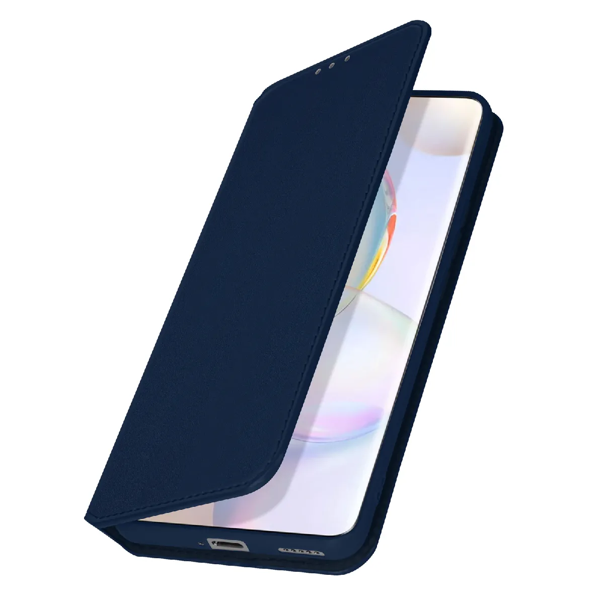 Avizar Bleu Etui Portefeuille Pour Honor 50 Clapet Magnétique Avec Support Vidéo