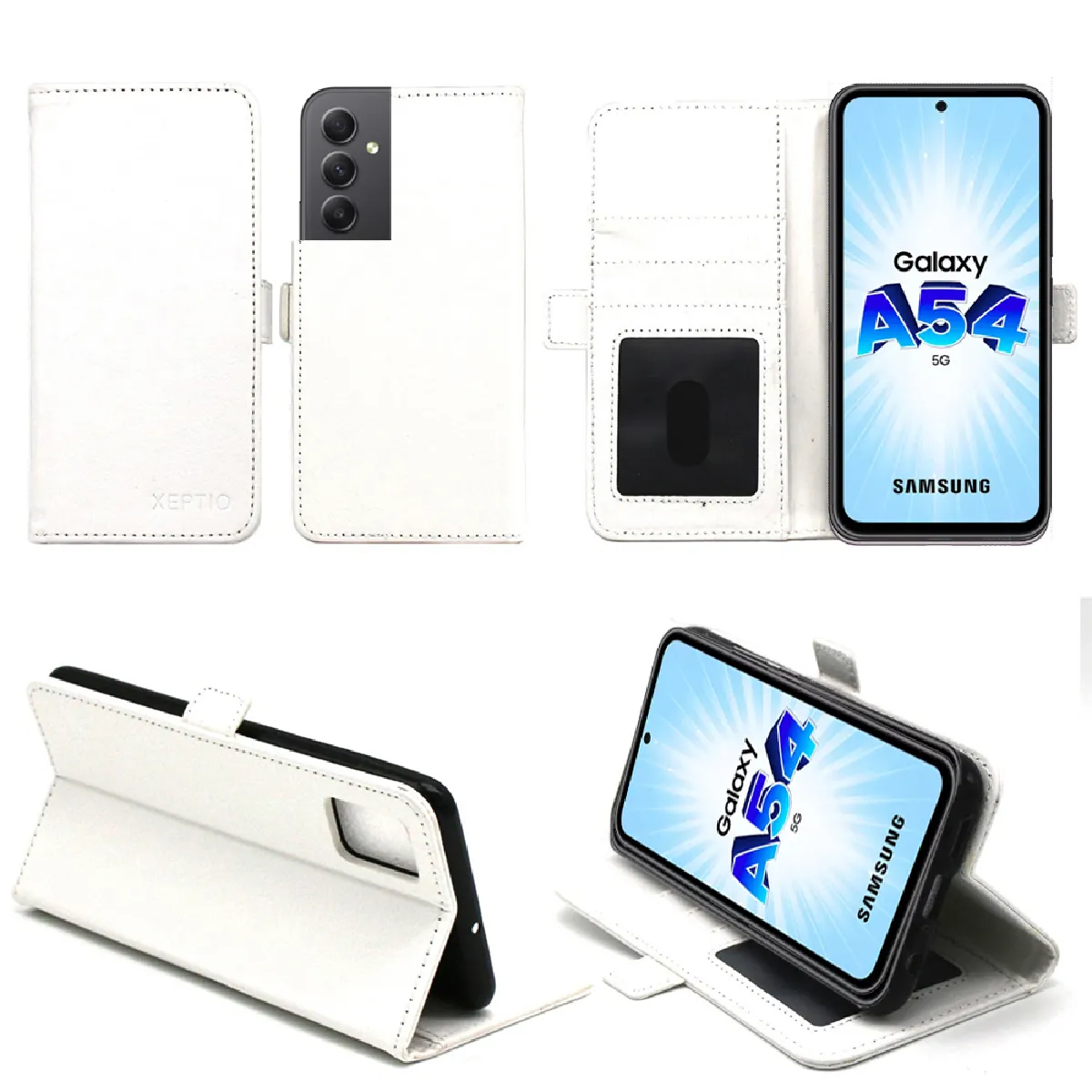 Xeptio Blanc Étui Portefeuille Samsung Galaxy A54 5G