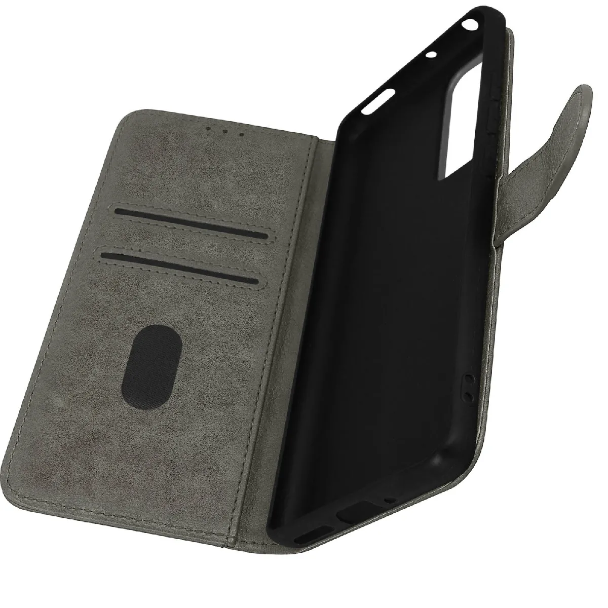 Avizar Gris Étui Pour Xiaomi 12 / 12X Clapet Portefeuille Fonction Support Vidéo