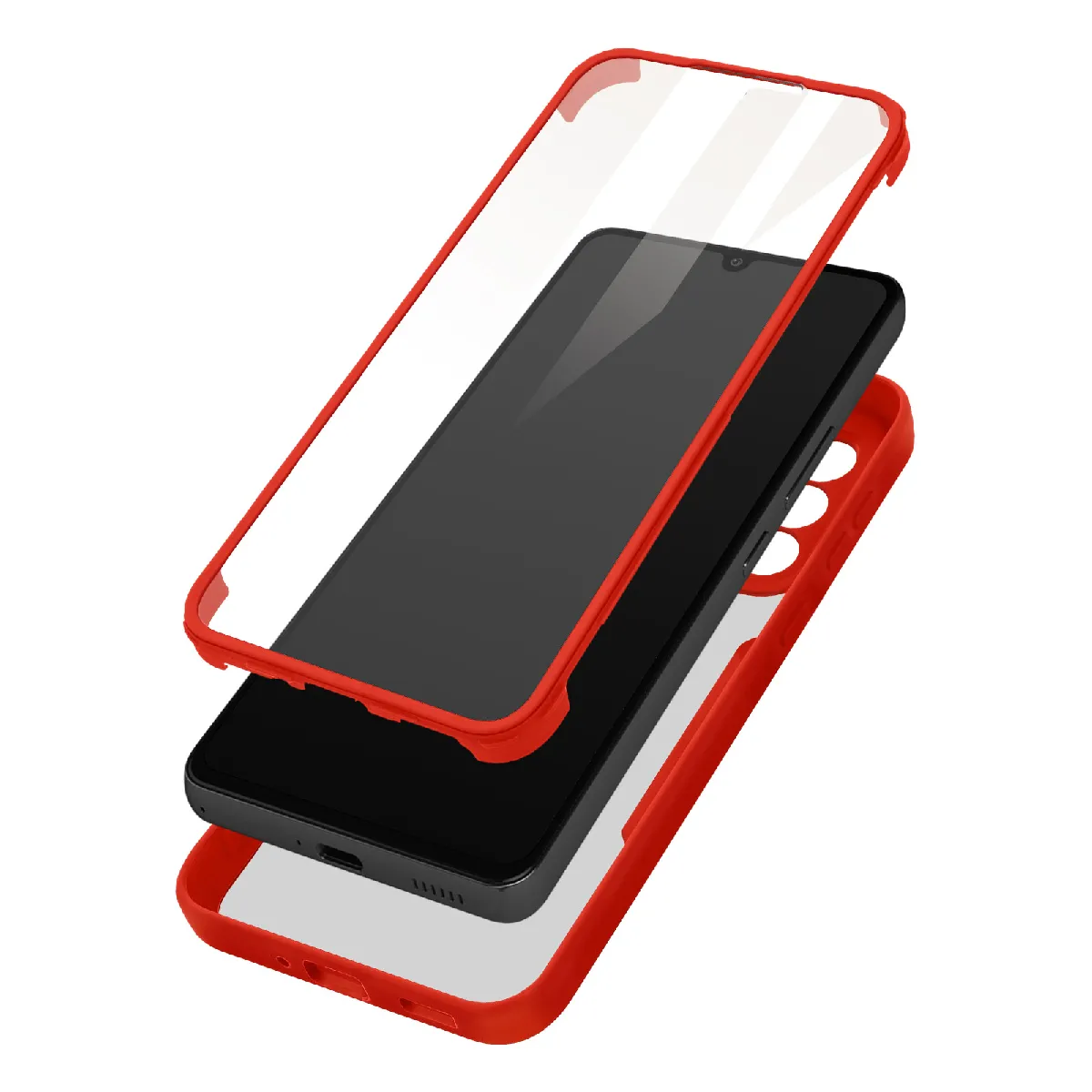 Avizar Rouge Coque Intégrale Pour Samsung Galaxy A33 5G Dos Plexiglas Et Avant Polymère Contour