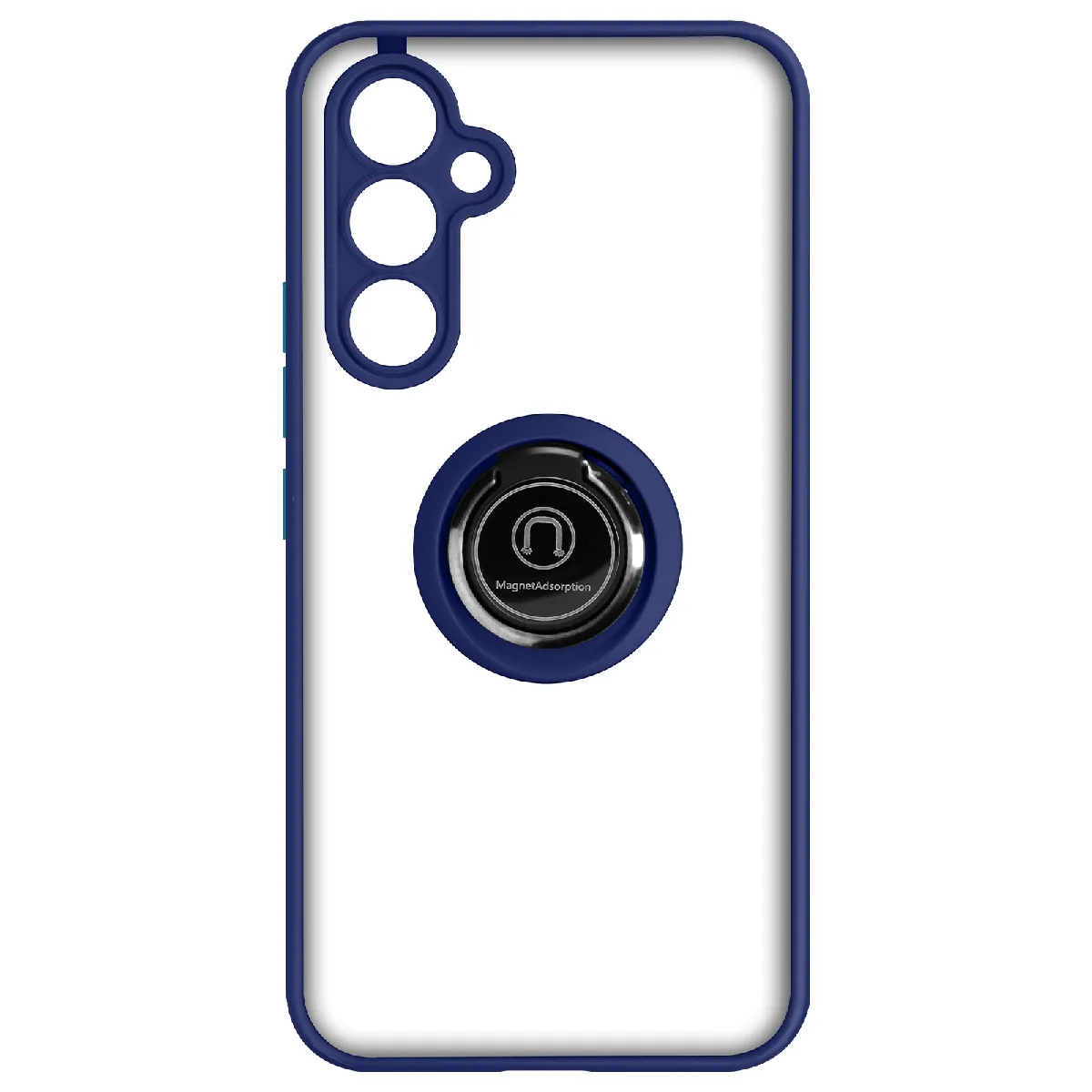 Avizar Bleu Coque Pour Samsung Galaxy A54 5G Bi-Matière Bague Métallique Support Vidéo