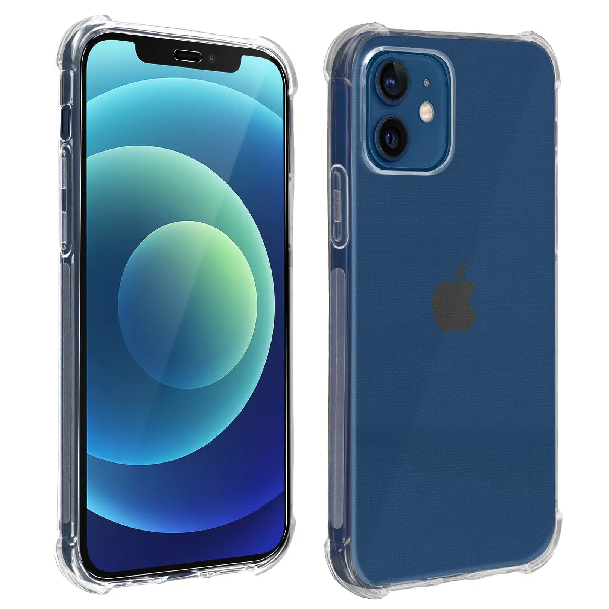 Avizar Pack Protection Apple Iphone 12 Mini Coque Souple + Verre Trempé Transparent