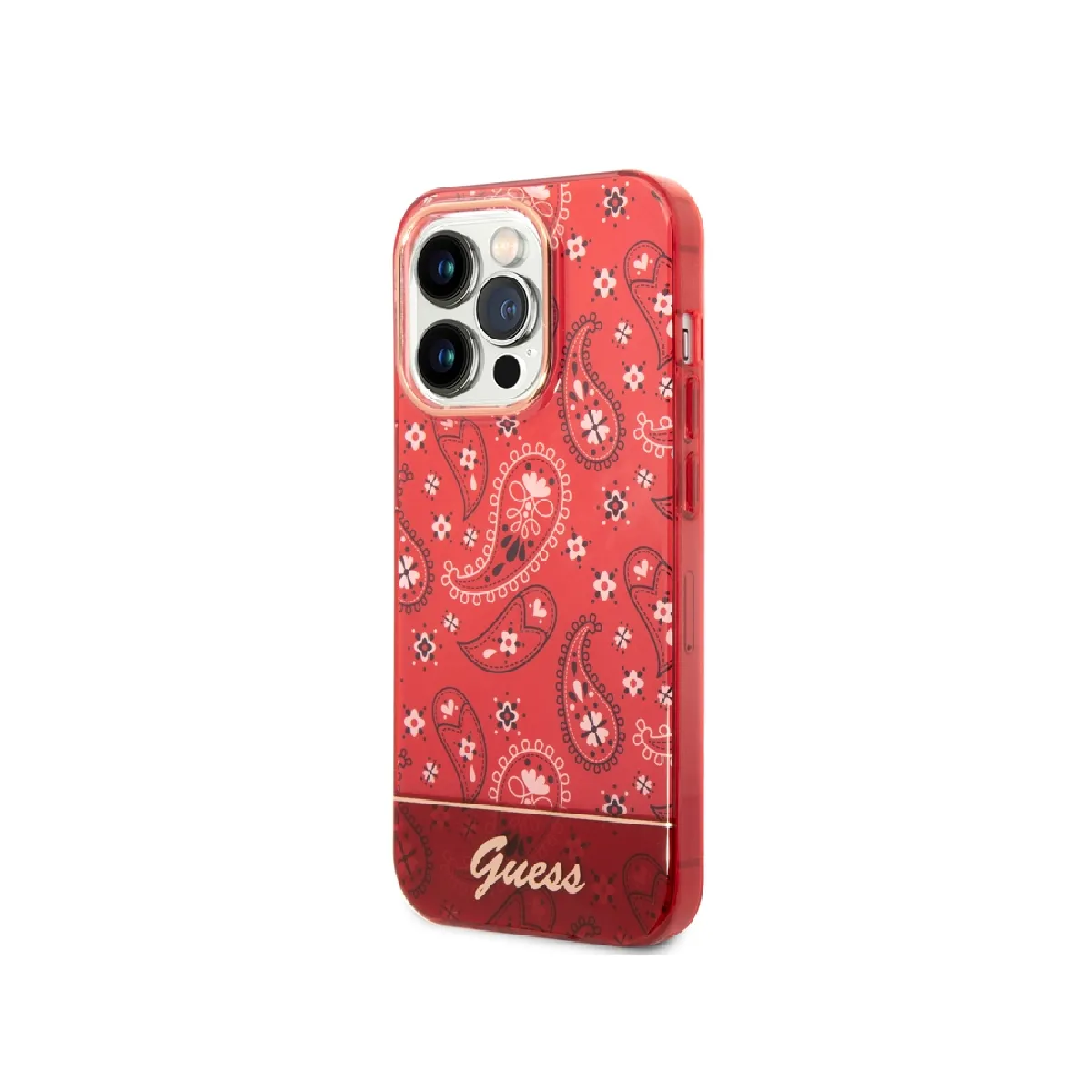 Guess Rouge Coque Pour Apple Iphone 14 Pro Tpu Bandana