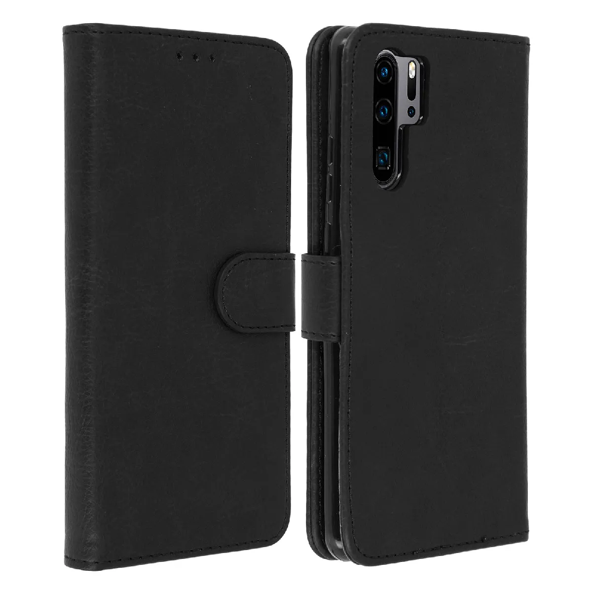 Avizar Noir Housse Pour Huawei P30 Pro Étui Portefeuille Support Stand
