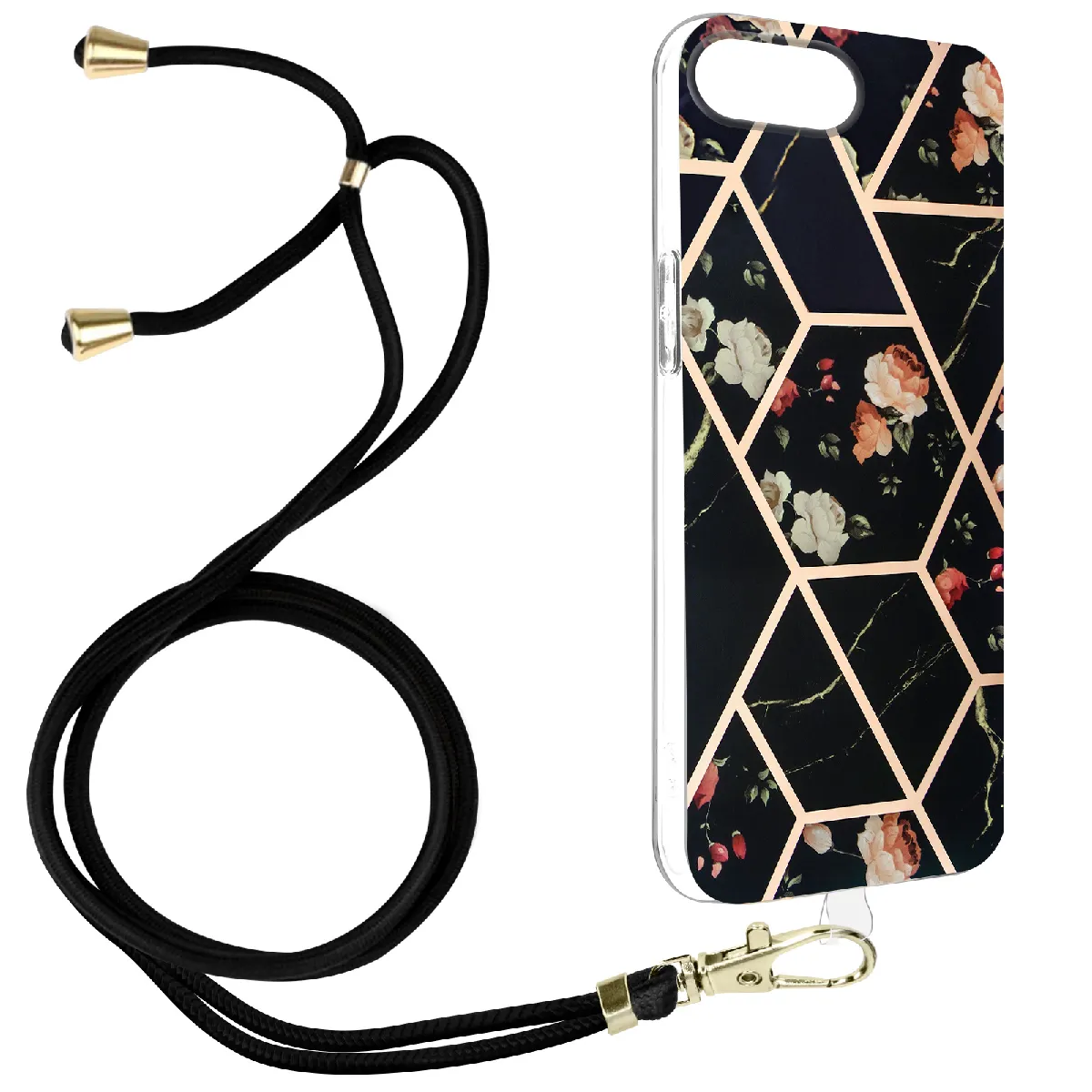 AVIZAR iPhone 8 Plus/7 Plus Coque Cordon - Noir