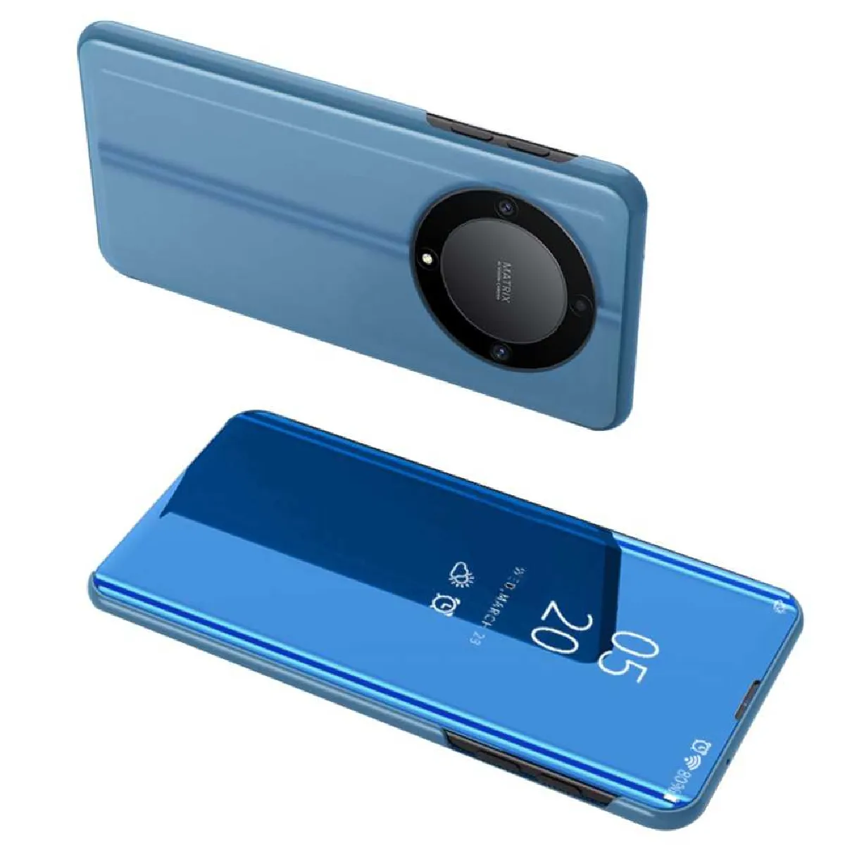Htdmobiles Bleu Étui Portefeuille Clear View Honor Magic 6 Lite 5G