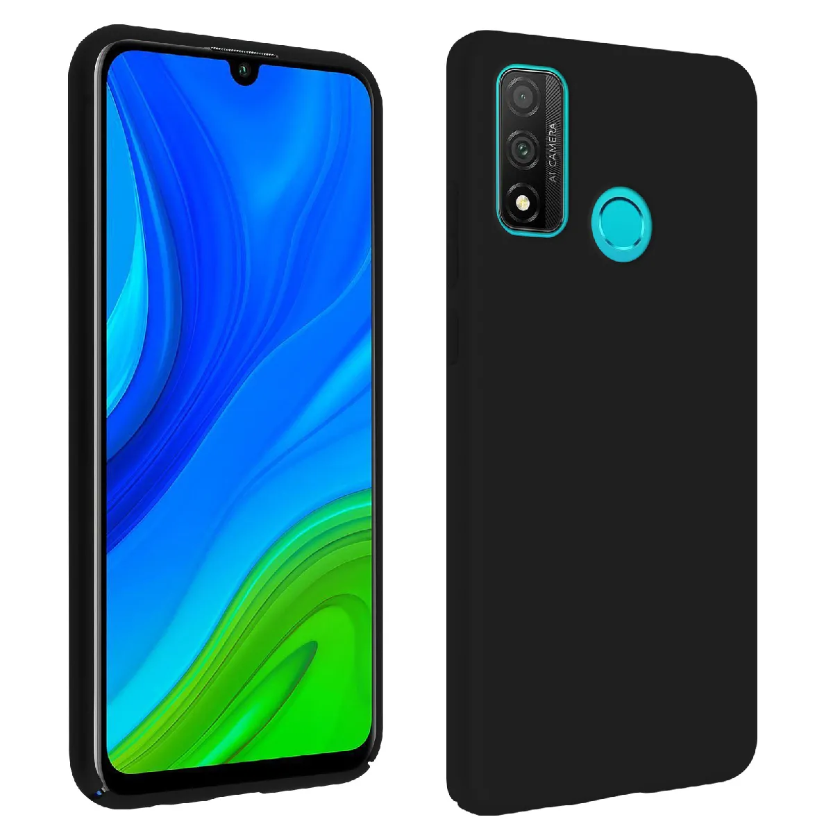Avizar Noir Coque Pour Huawei P Smart 2020 Silicone Semi-Rigide Finition Soft Touch