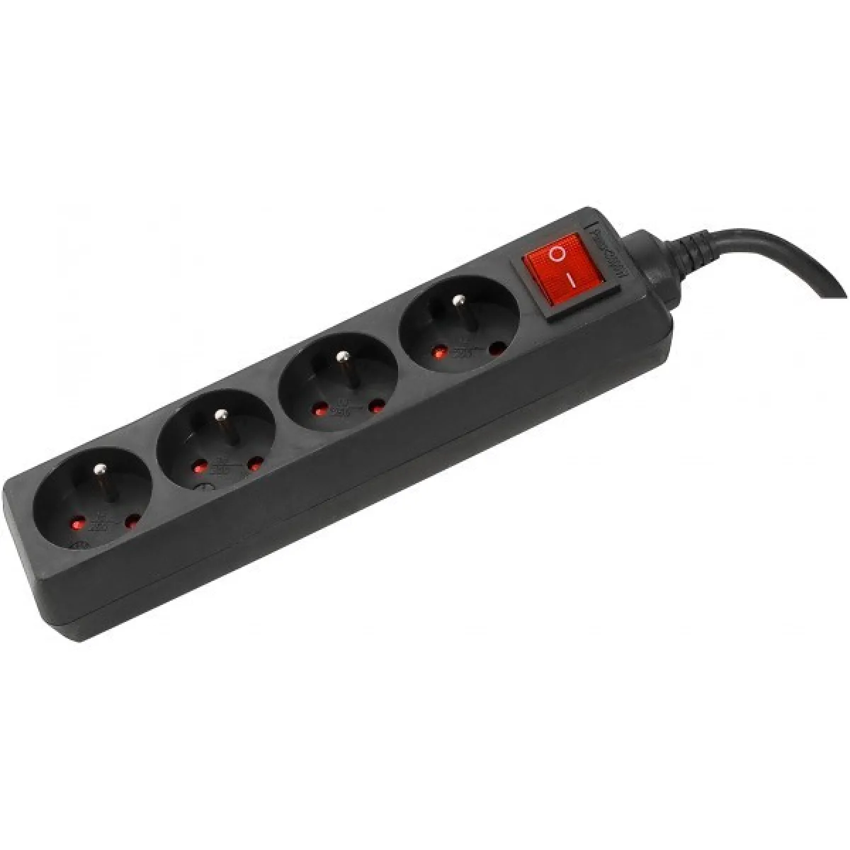 Abi Diffusion Noir Multiprise 4 Prises Avec Interrupteur (Noir)