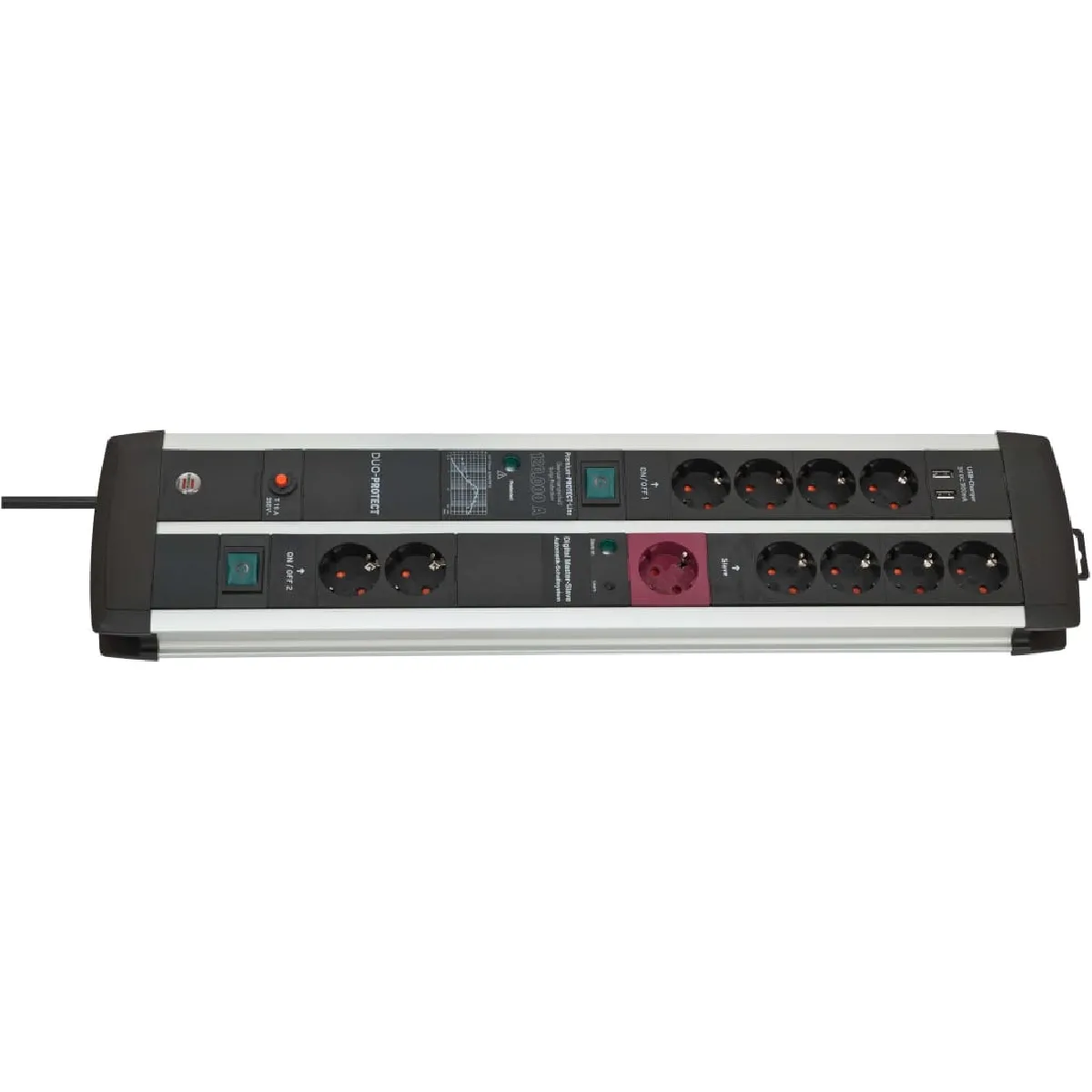 Brennenstuhl Premium-Protect 1392000230 bloc multiprise 11 prises avec sécurité 3 mètres (noir/argenté) - Image 2