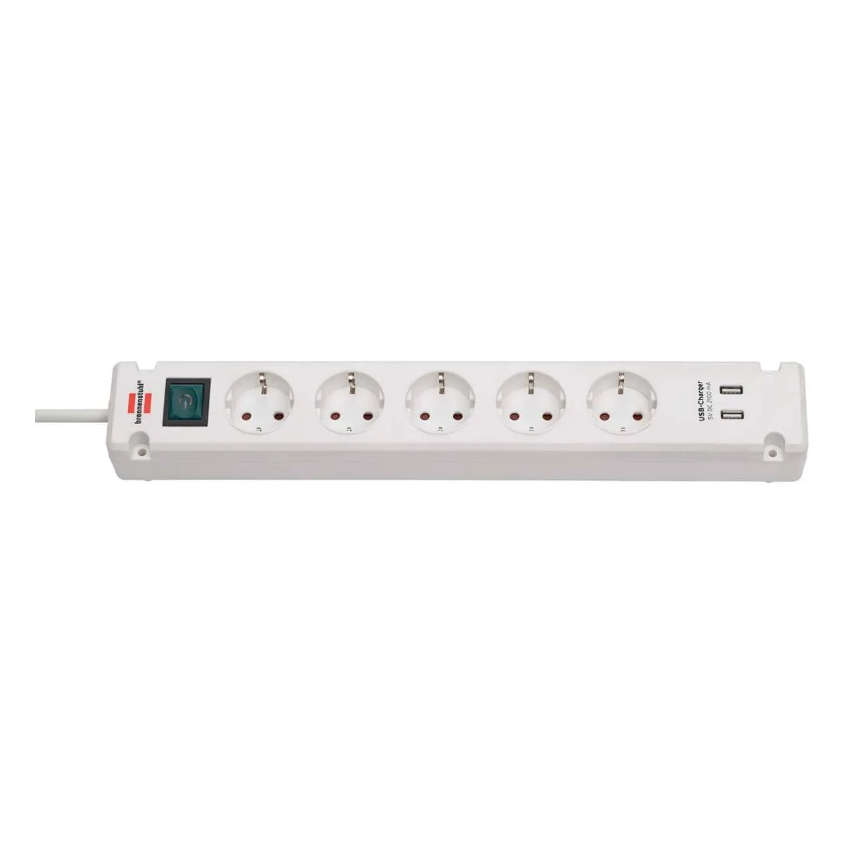 Brennenstuhl Blanc Multiprise Avec 5 Prises Et 2 Ports Usb Universelles Bremounta 3M
