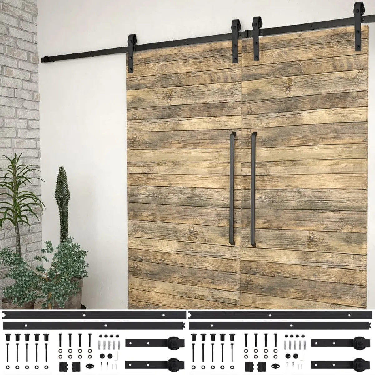 vidaXL Kits de fixation pour porte coulissante - vue 2