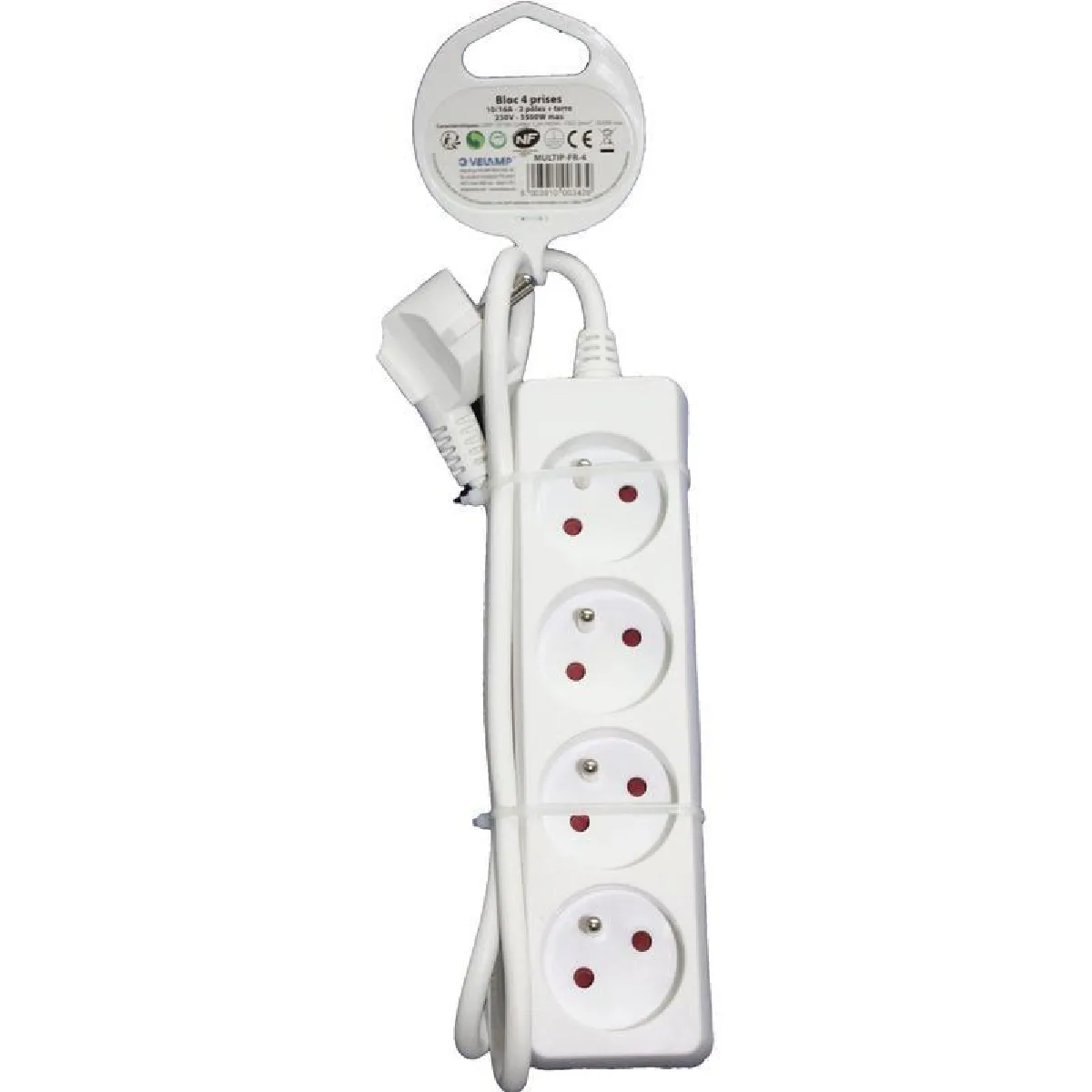 Velamp Multiprise 4 Prises - 1 M