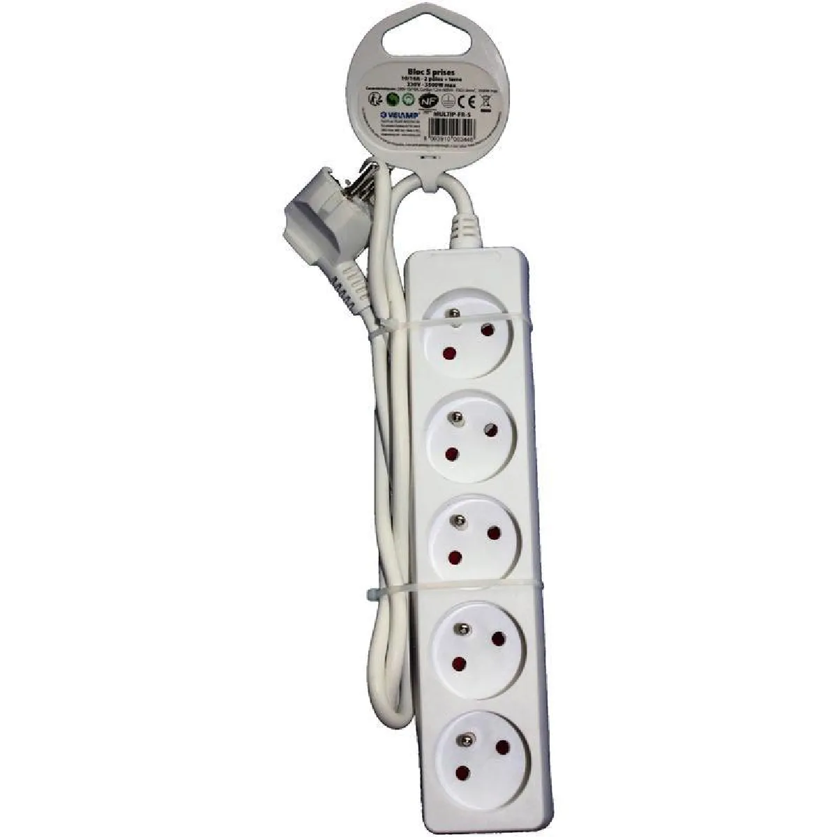 Velamp Blanc Multiprise 5 Prises 16A