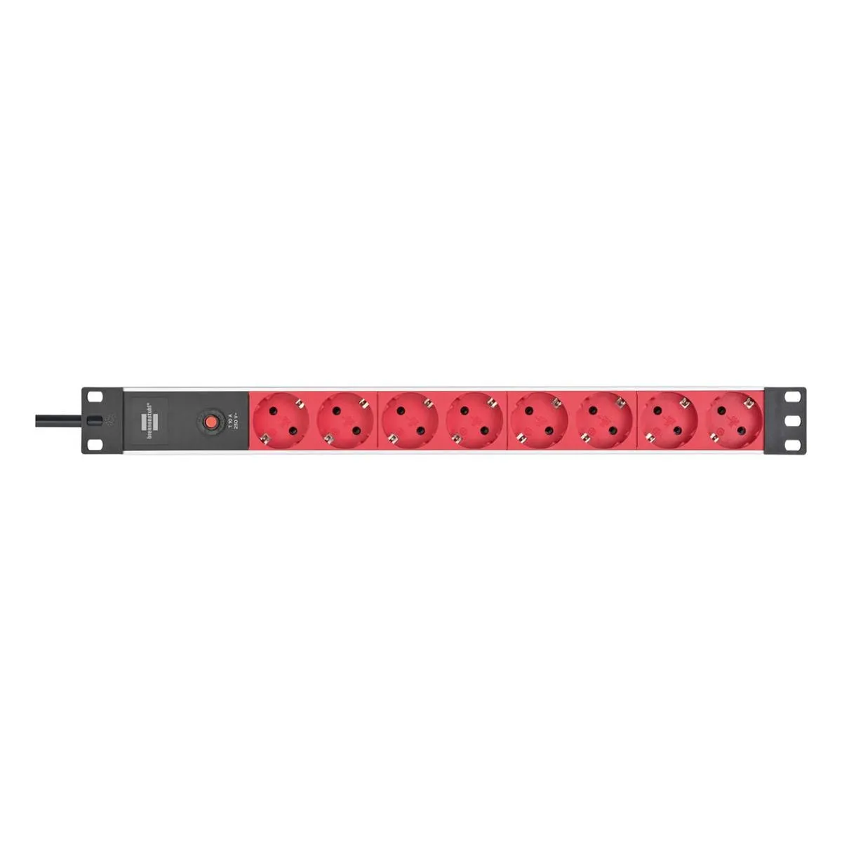 Brennenstuhl Noir/Rouge Multiprise Avec 8 Prises Et Disjoncteur 2M Alu-Line