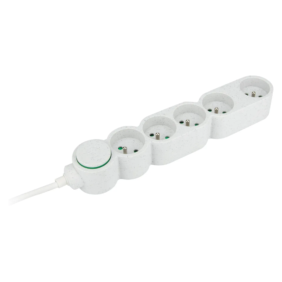 Zenitech - Bloc multiprise Home Green - 5 prises 2P+T - Blanc - Image 3