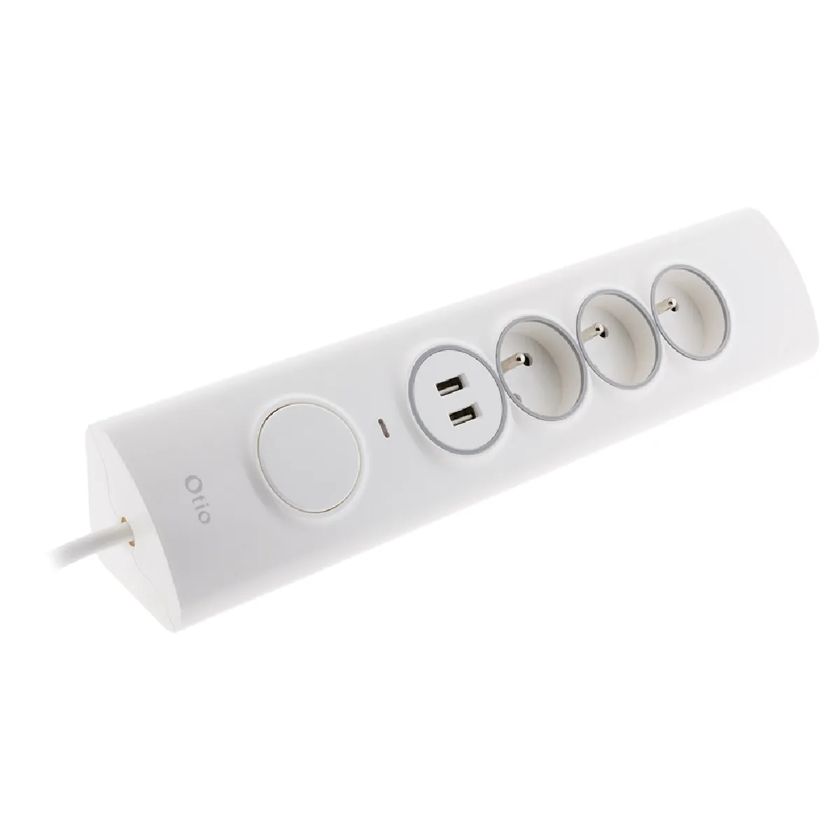 Otio Blanc - Multiprise D'angle 3P 16A + 1P 16A Latérale + 2 Usb Parafoudre Précâblée - Image 3