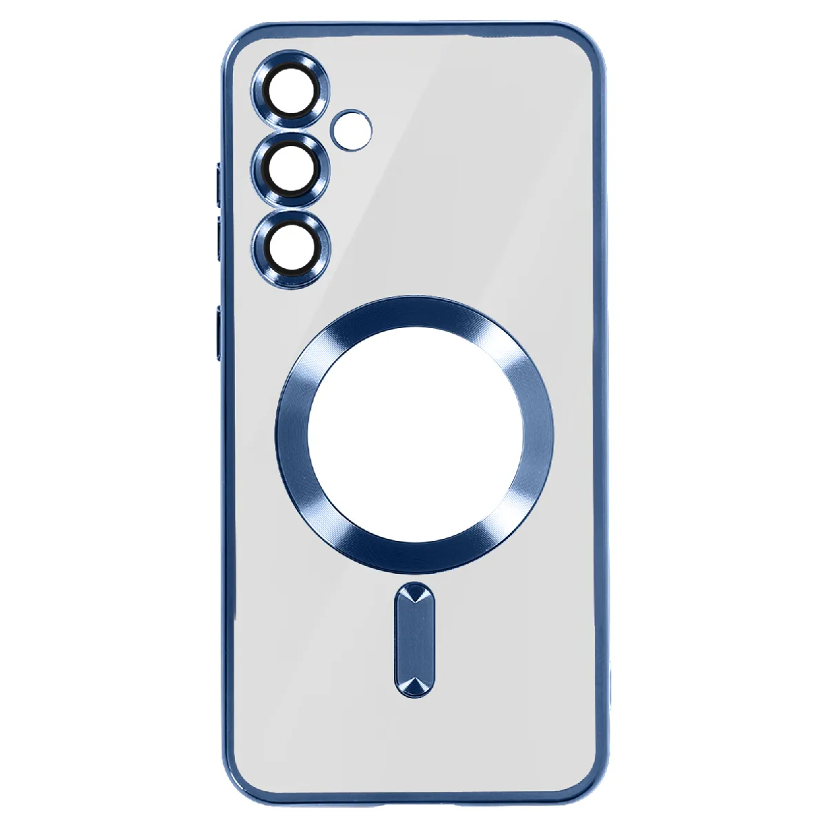 Avizar Bleu Coque Magsafe Pour Samsung S24 Plus En Silicone Contour Chromé