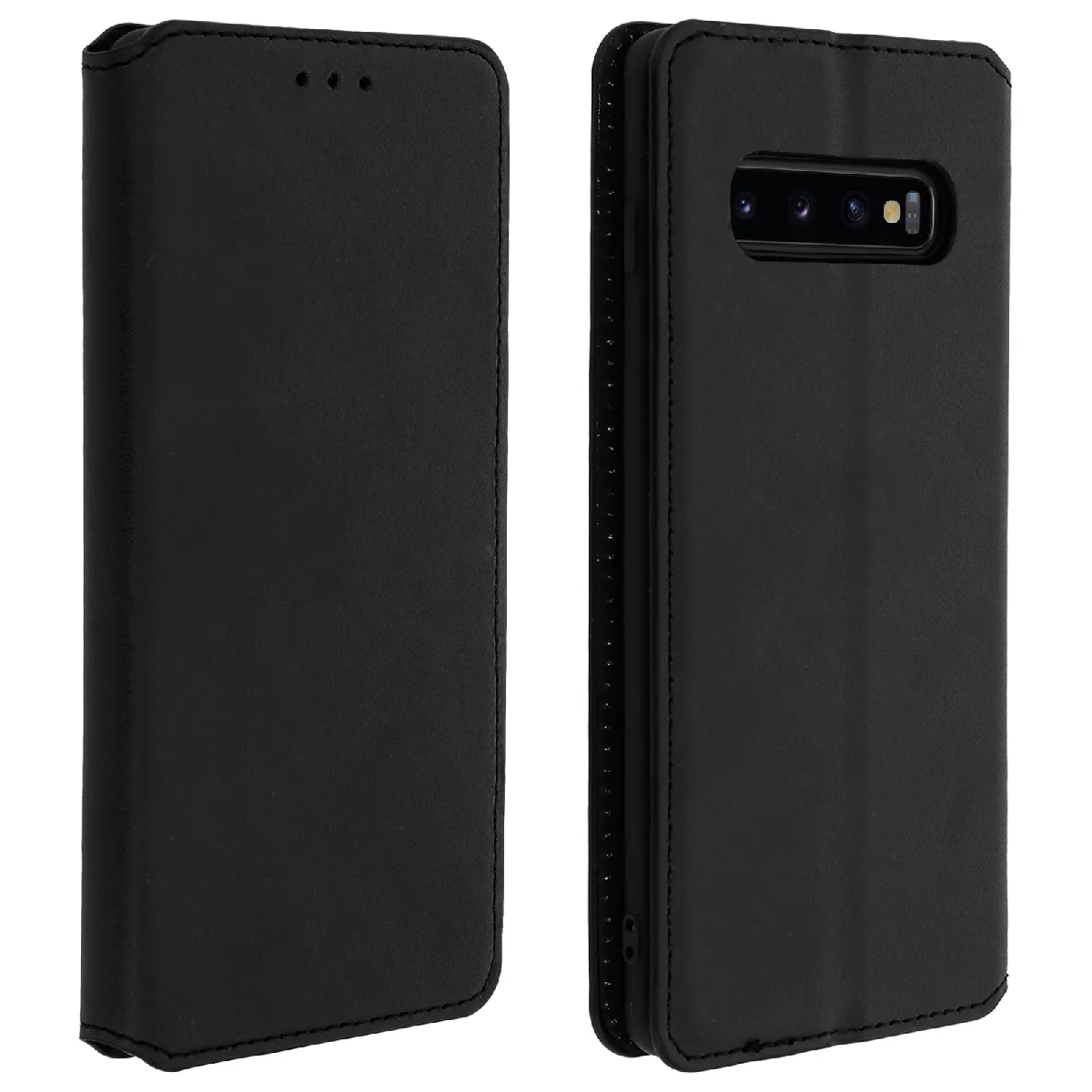 Avizar Noir Housse Pour Samsung Galaxy S10 Étui Folio Porte-Carte Fonction Stand