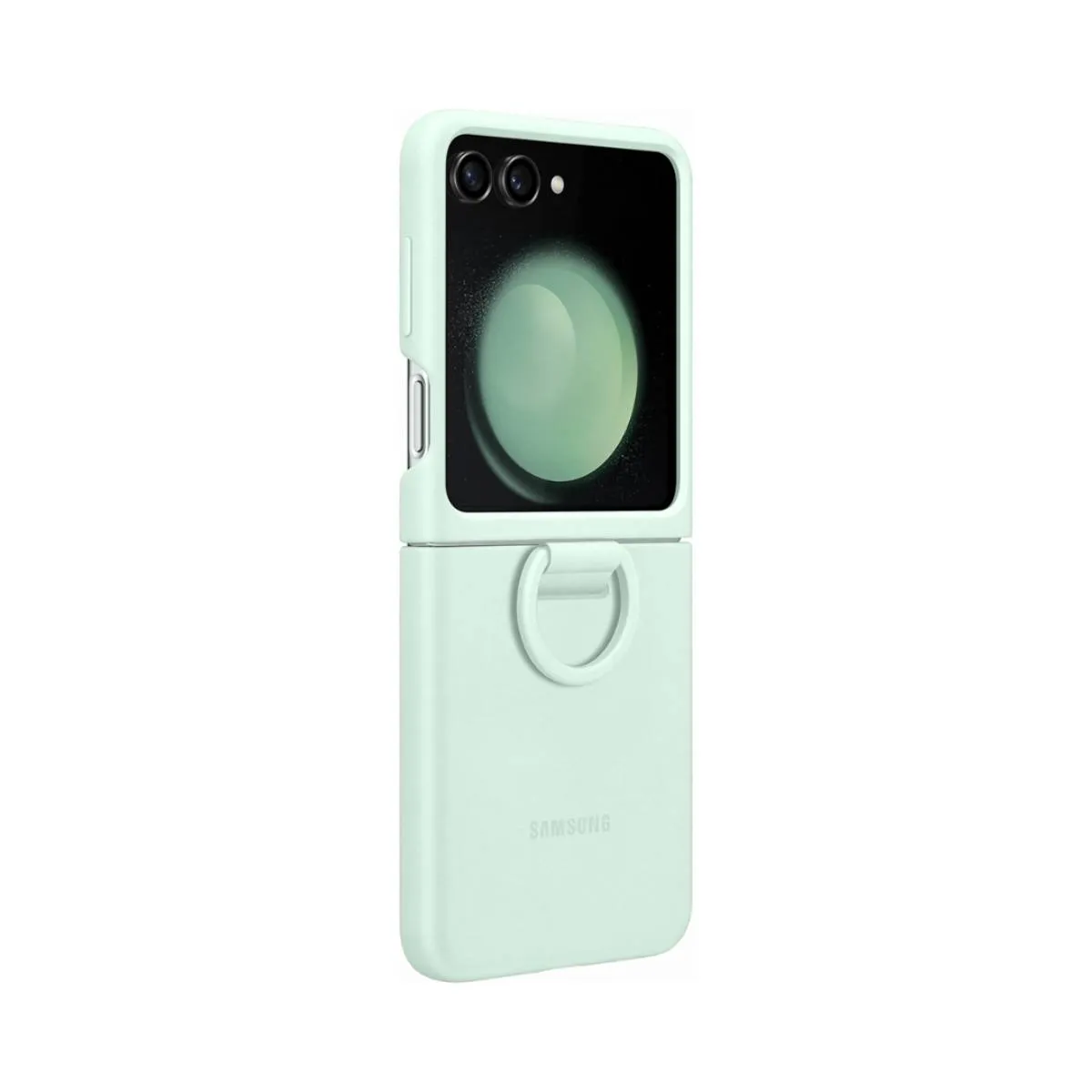Samsung Coque pour Galaxy Z Flip 5 avec Anneau Selfie Vert d'eau