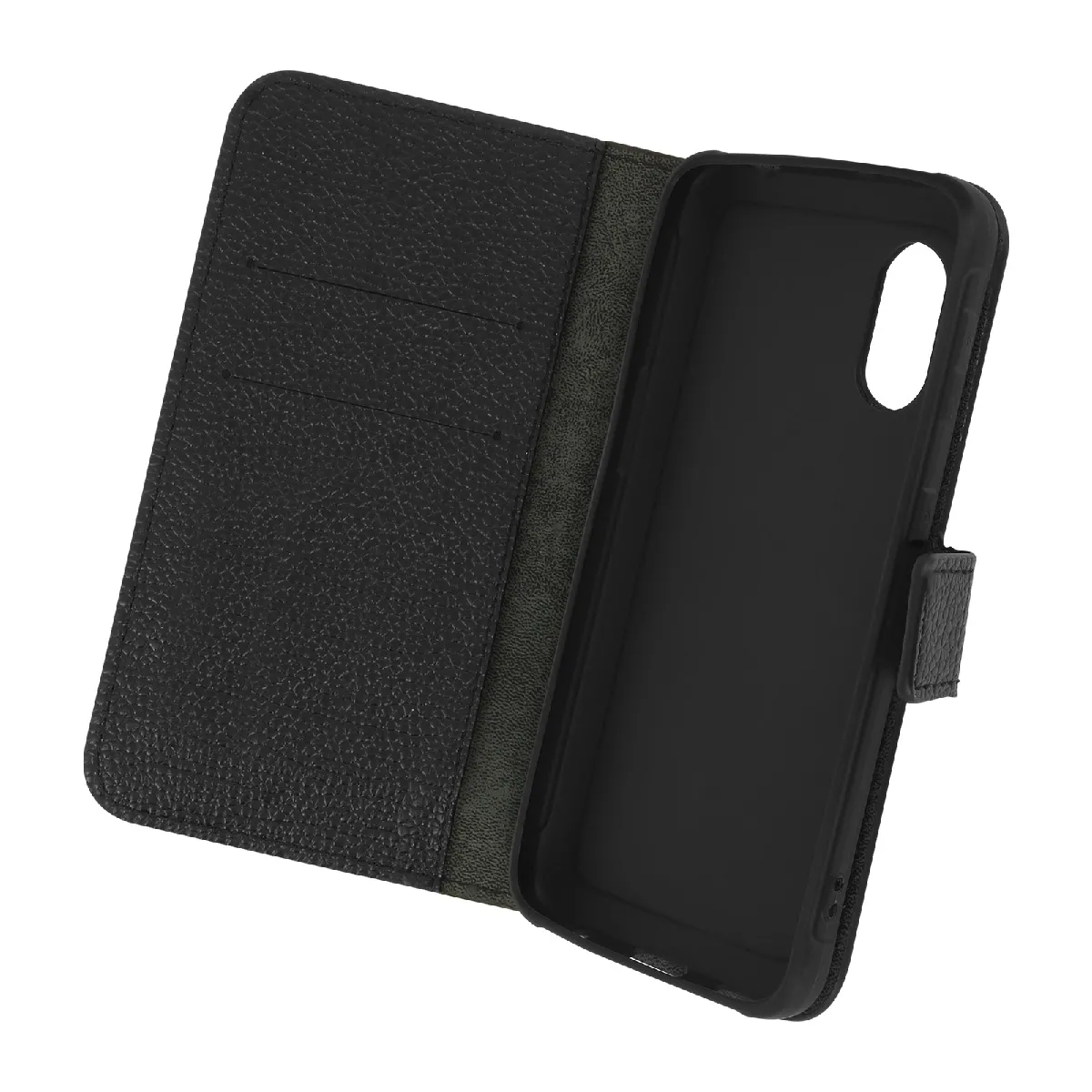 Avizar Noir Housse Pour Samsung Galaxy Xcover 5 Power Porte-Carte Fonction Support Vidéo