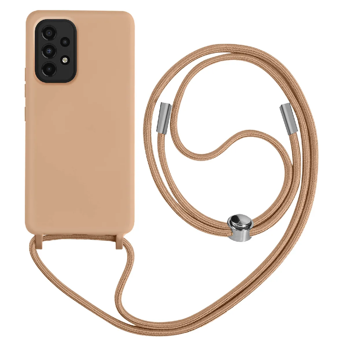 Avizar Rose Coque Pour Galaxy A33 5G Semi-Rigide Soft-Touch Avec Cordon Tour De Cou