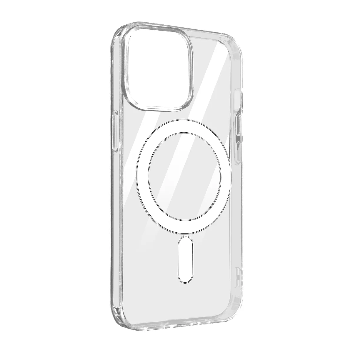 Avizar Coque Pour Magsafe Pour Iphone 14 Pro Max Cercle Magnétique Rigide Transparent