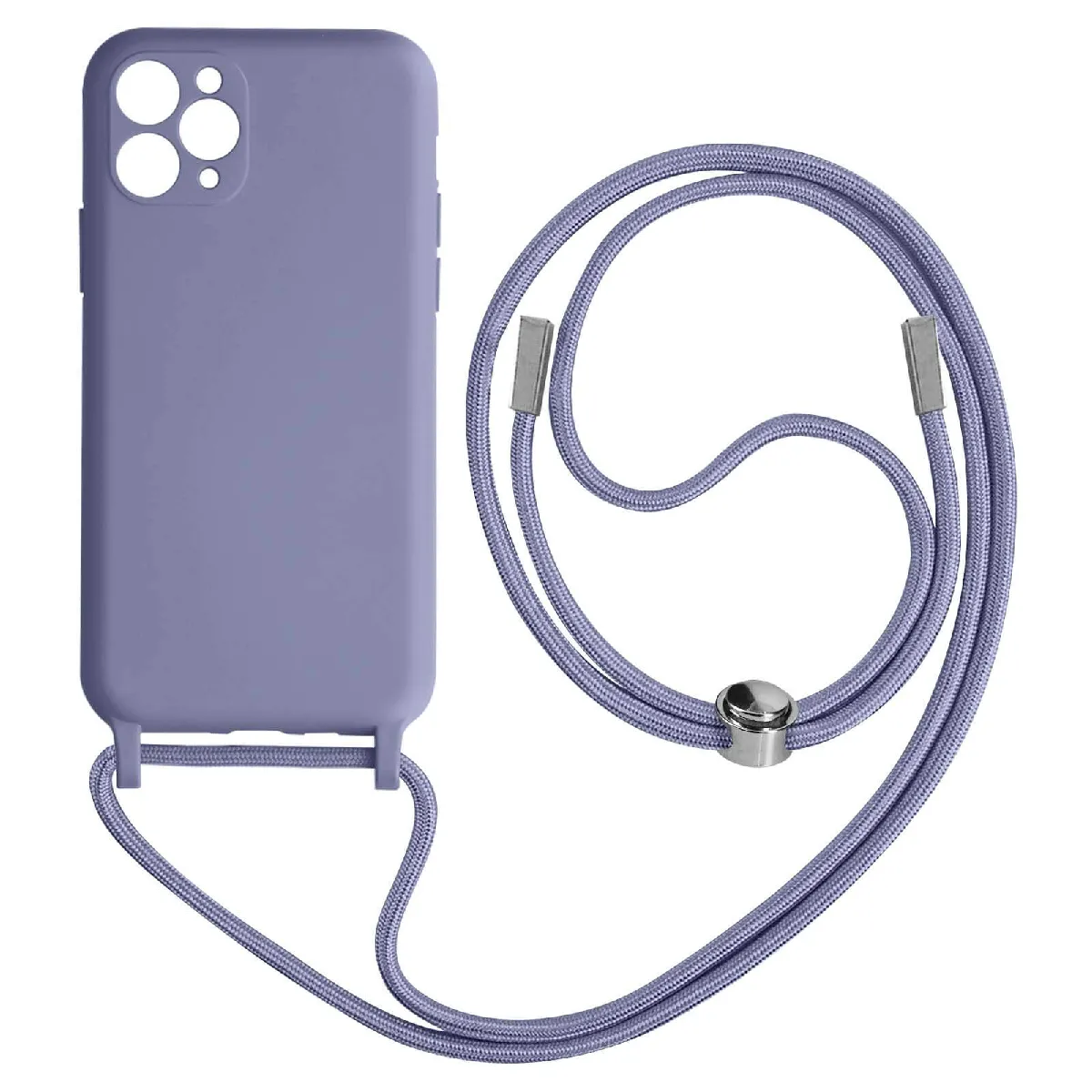 Avizar Coque Cordon Pour Iphone 11 Pro Max Semi-Rigide Lanière Tour Du Cou 80Cm Lavande