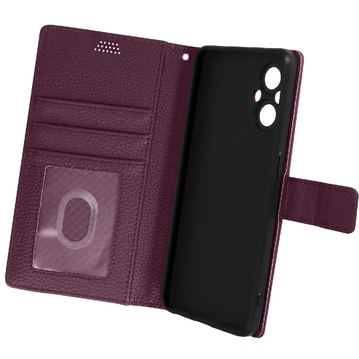 Avizar Violet Étui Pour Oppo Reno8 Lite 5G Clapet Portefeuille Support Vidéo