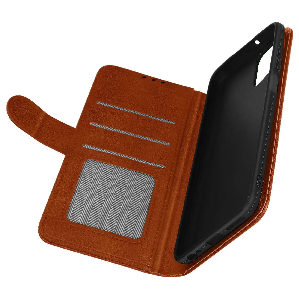 Avizar Marron Étui Motorola Moto G32 Clapet Portefeuille Fonction Support Vidéo