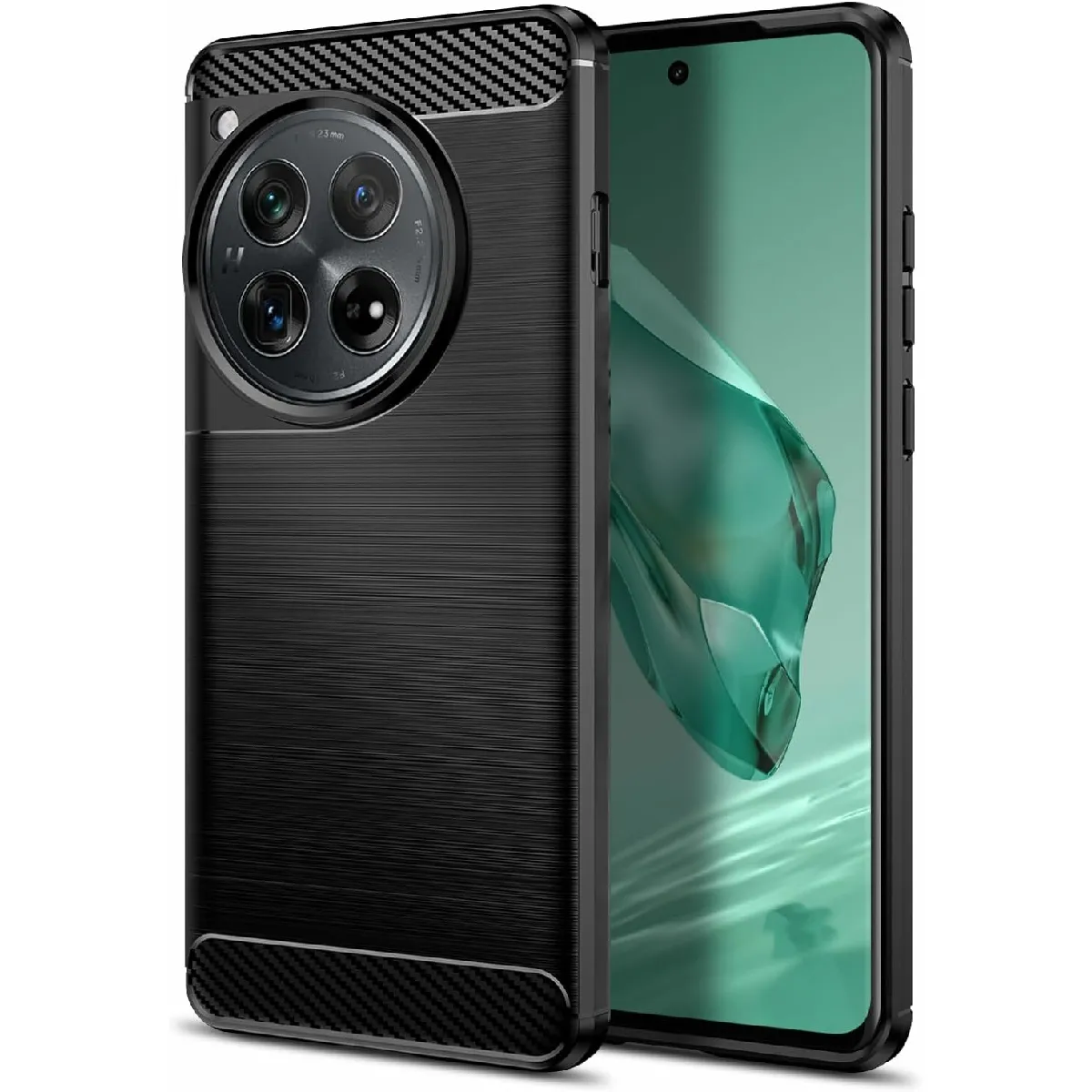 Xeptio Noir Coque Souple Oneplus 12 5G