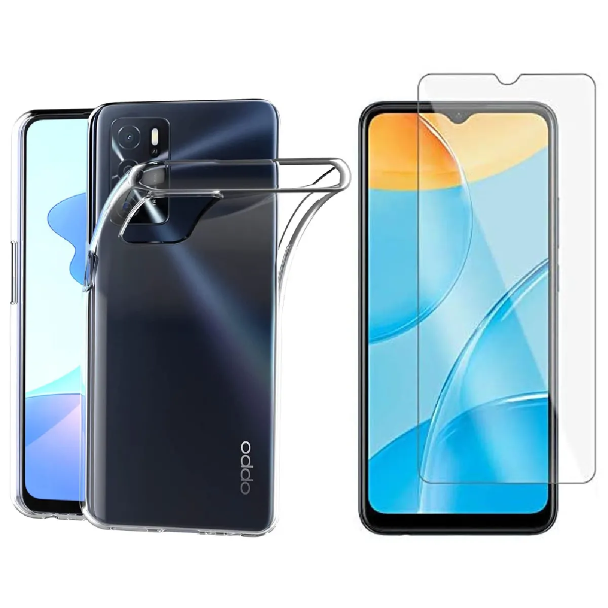 XEPTIO - Pack Coque en TPU et Verre Trempé pour Oppo A16 / A16S - Transparent - Image 3