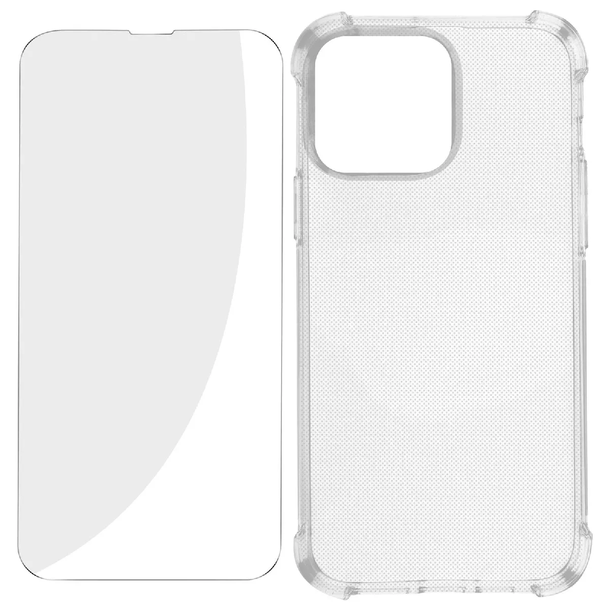 Avizar Pack Protection Iphone 14 Pro Max Coque Renforcée + Verre Trempé Transparent