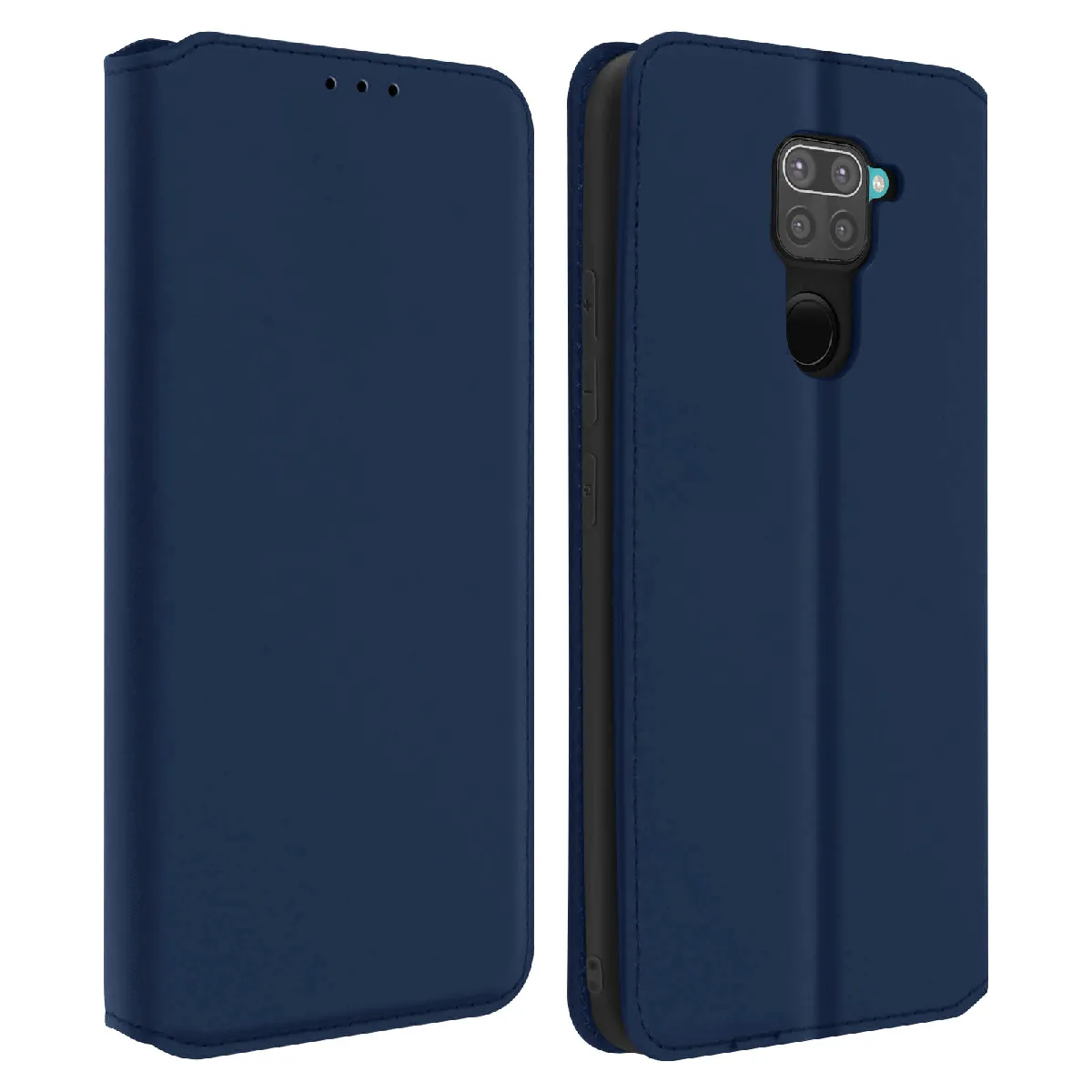 Avizar Bleu Housse Pour Xiaomi Redmi Note 9 Étui Folio Portefeuille Fonction Support