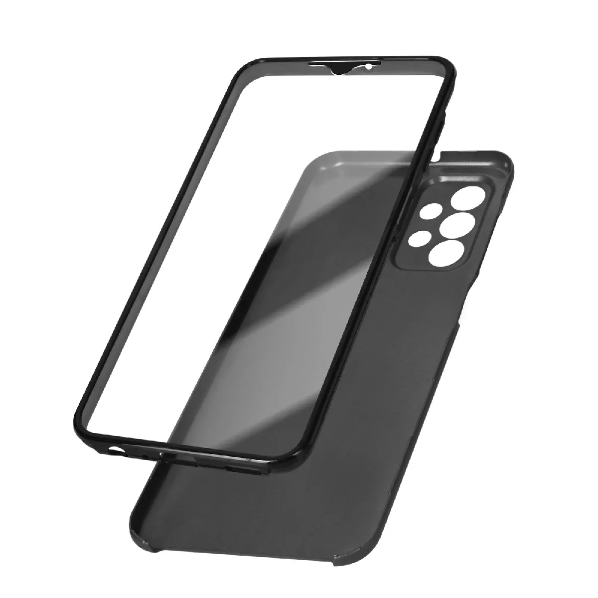 Avizar Noir Coque Intégrale Pour Samsung Galaxy A23 5G Arrière Rigide Et Avant Souple