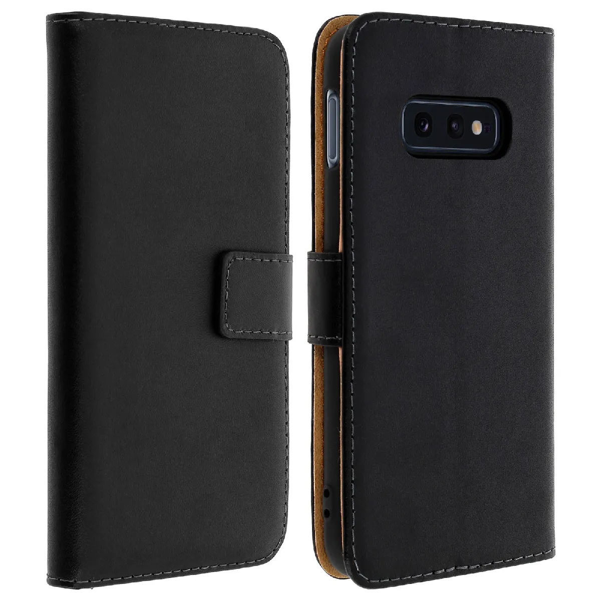 Avizar Noir Housse Pour Samsung Galaxy S10e Étui Portefeuille Cuir Support Vidéo