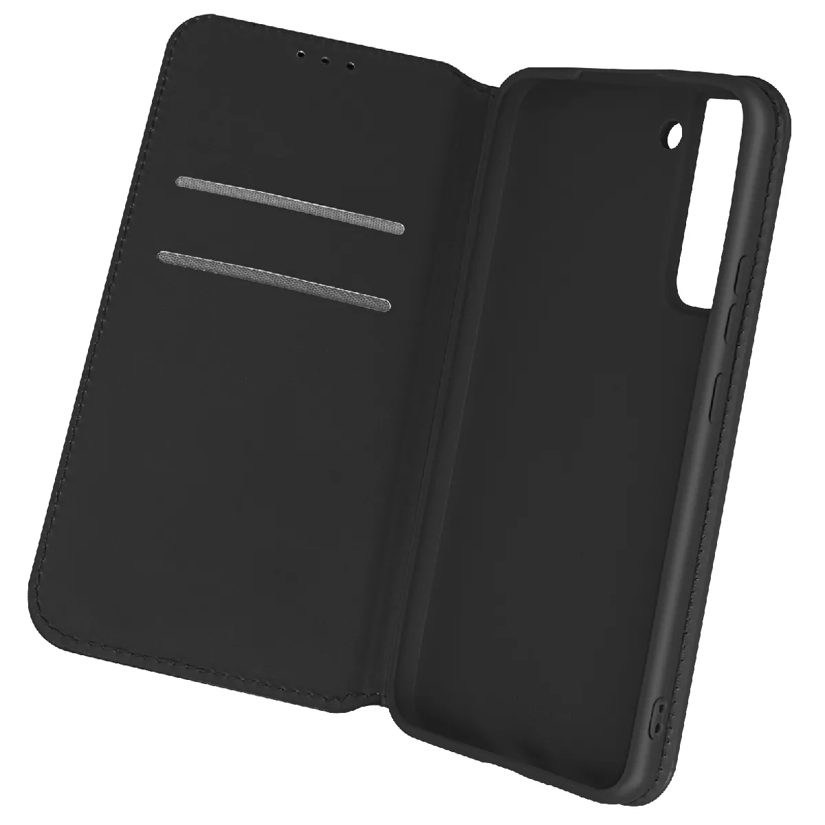 Avizar Noir Étui Pour Samsung Galaxy S22 Clapet Portefeuille Fonction Support Vidéo