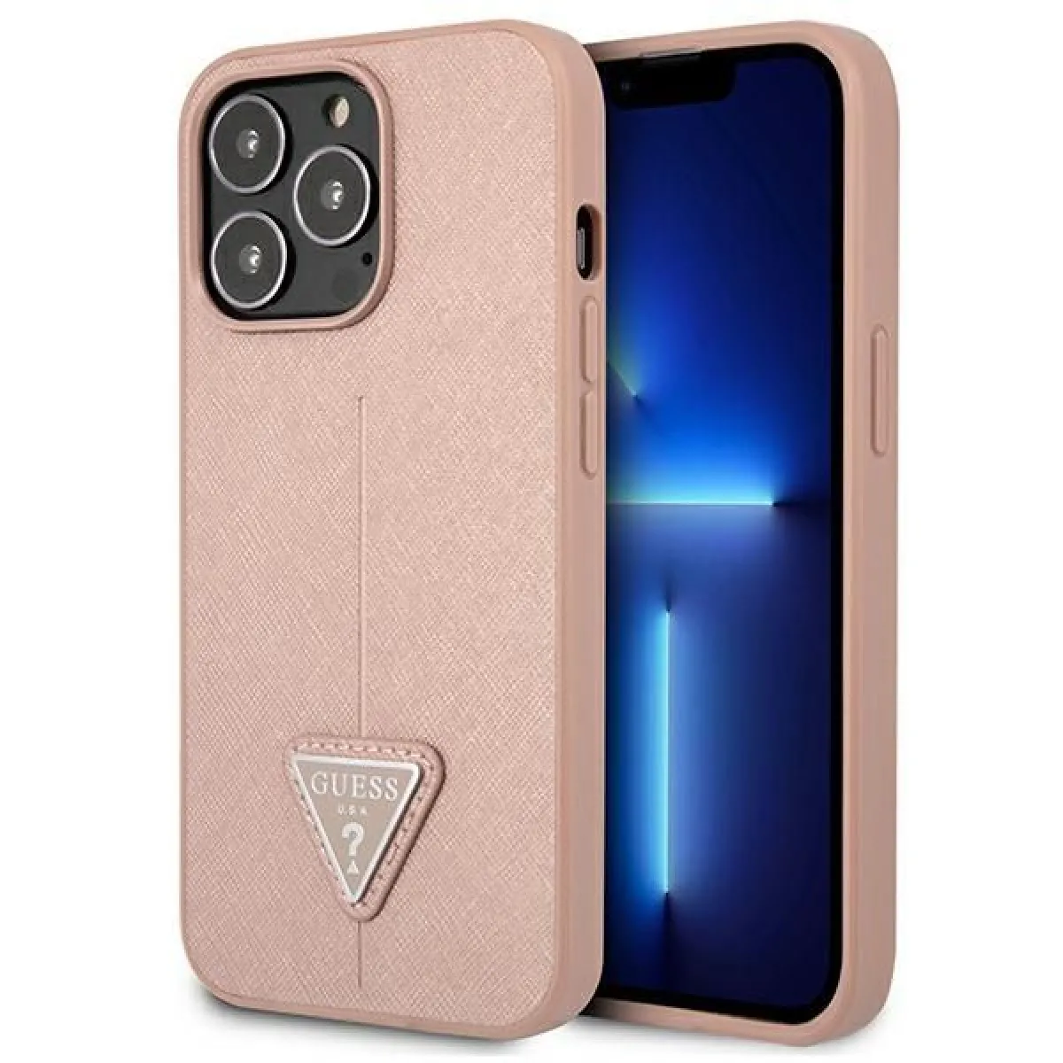 Guess Rose Étui Saffiano Triangle Logo Pour Iphone 13 Pro, - Neuf - Image 2