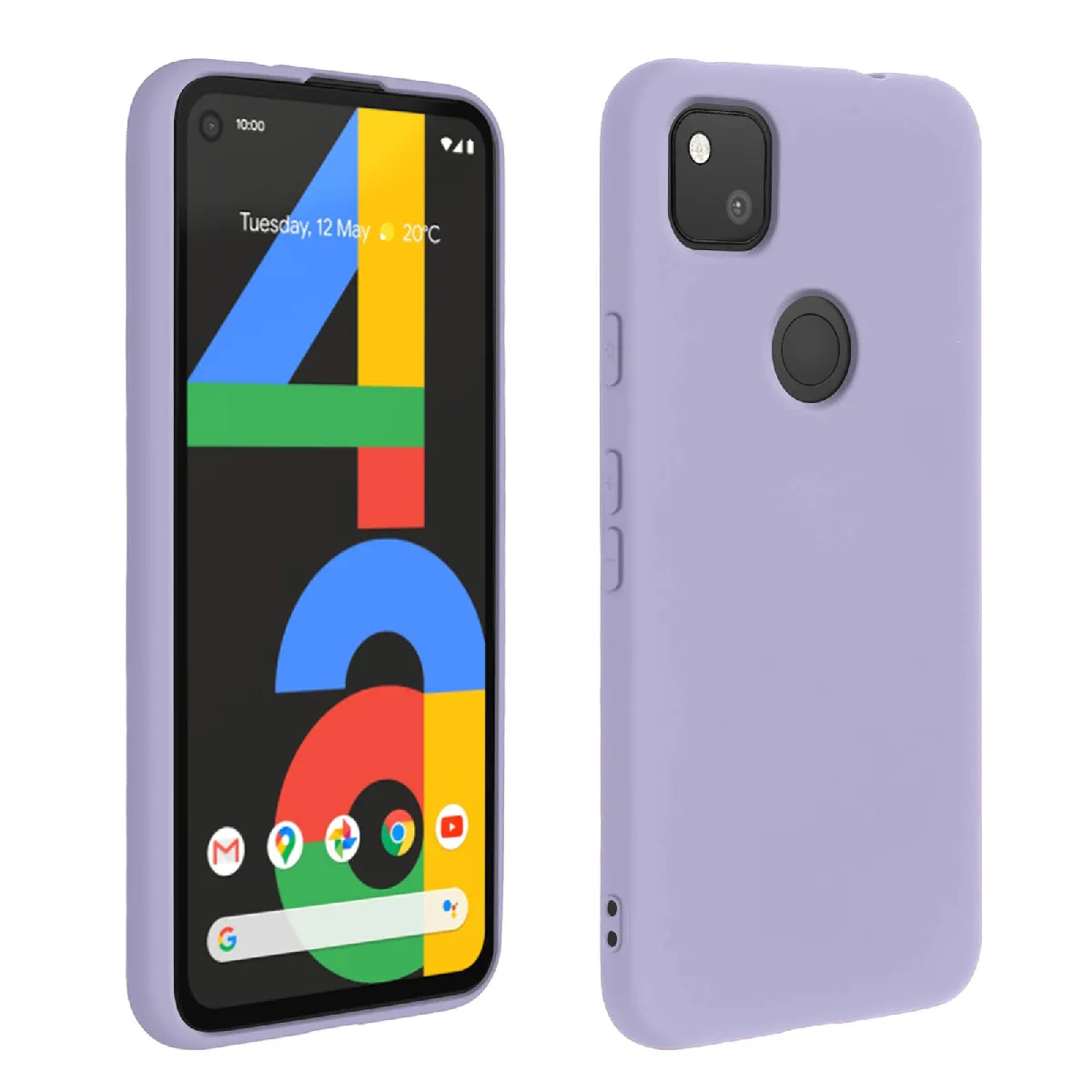 Avizar Violet Coque Pour Google Pixel 4A Silicone Semi-Rigide Finition Soft Touch