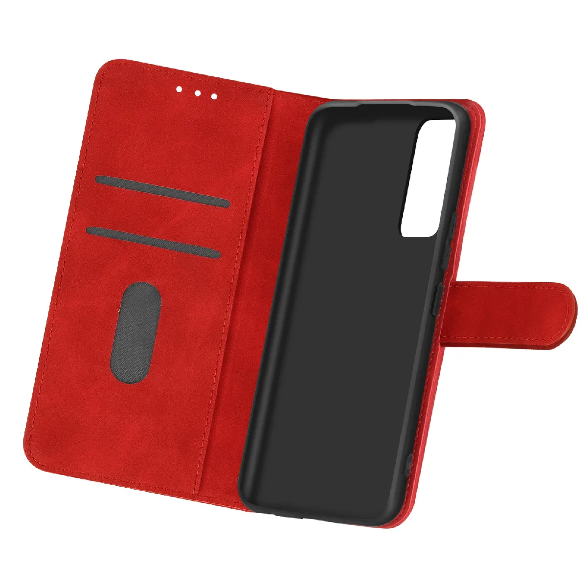Avizar Rouge Étui Pour Samsung Galaxy A02s Clapet Portefeuille Fonction Support Vidéo