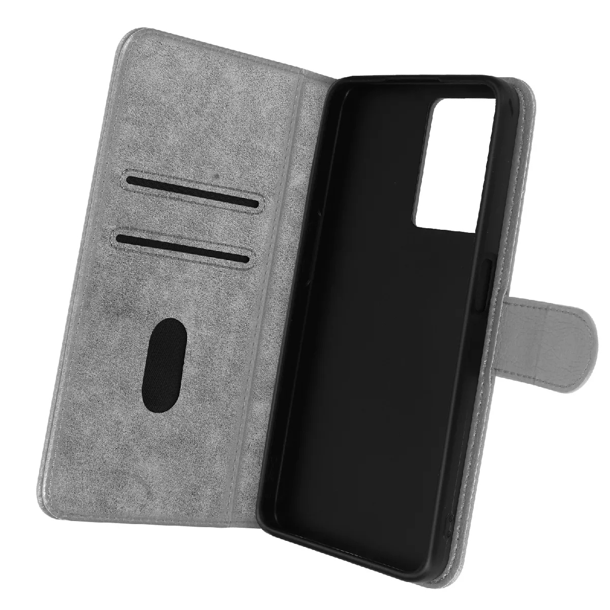 Avizar Gris Housse Pour Oppo A77 Portefeuille Et Support Vidéo
