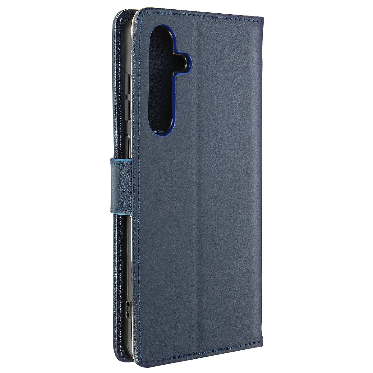 Avizar Bleu Étui Pour Samsung Galaxy A55 Cuir Véritable Portefeuille Support Vidéo Nuit