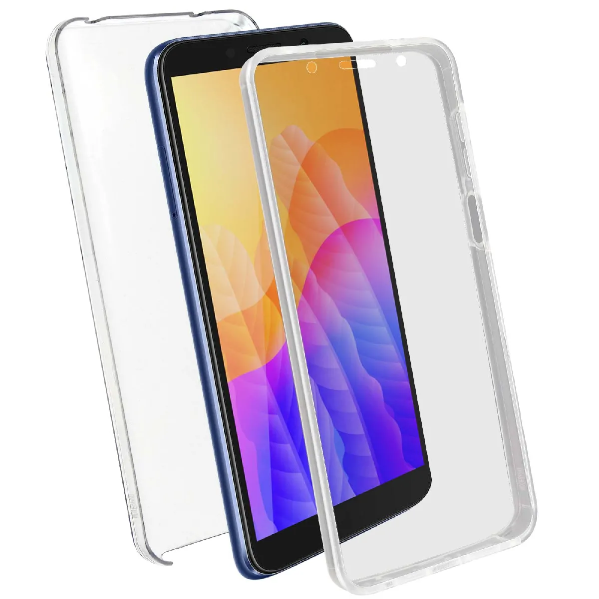 Avizar Coque Huawei Y5p Protection Arrière Rigide + Avant Souple Transparent