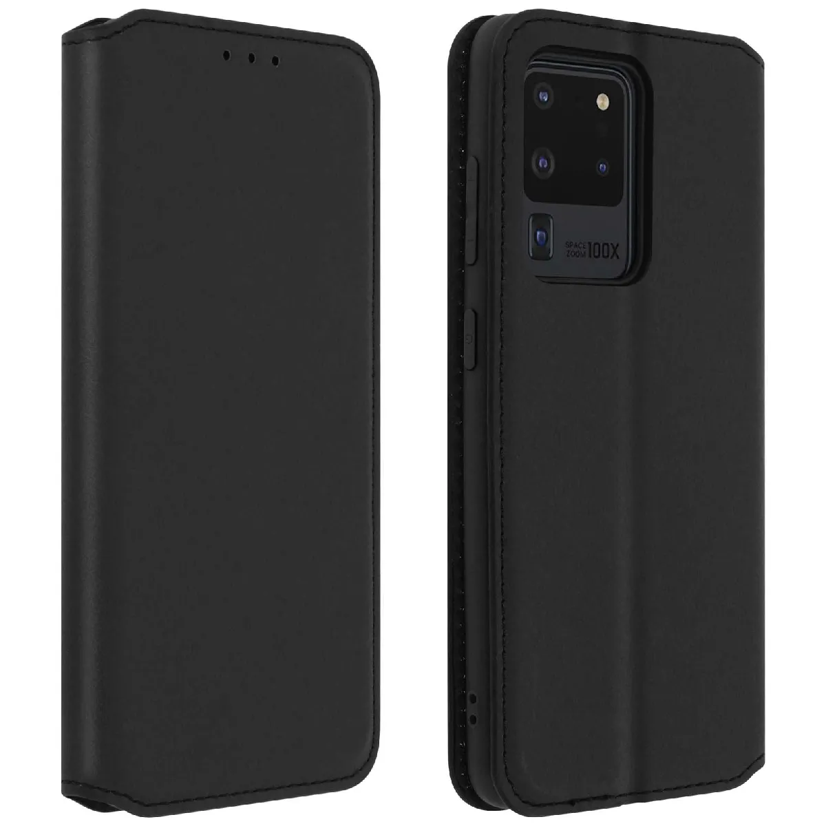Avizar Noir Housse Pour Samsung Galaxy S20 Ultra Étui Folio Portefeuille Fonction Support