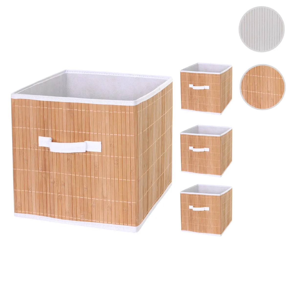 Mendler Boîtes De Rangement Pliables - Bambou