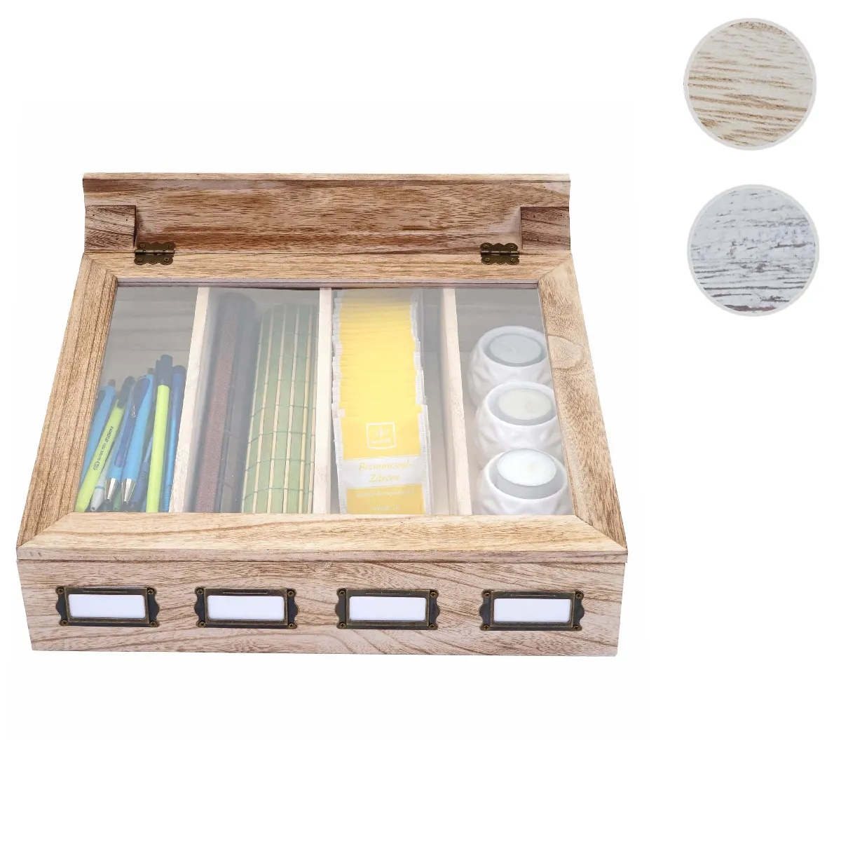 Mendler Boîte De Rangement Rectangulaire - Brun Naturel