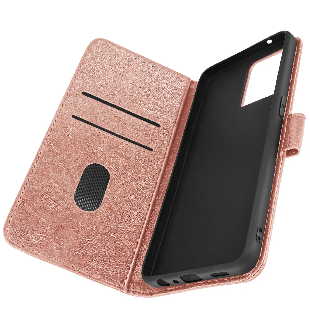 Avizar Rose Housse Pour Oppo Reno 7 Clapet Portefeuille Fonction Support Vidéo Champagne