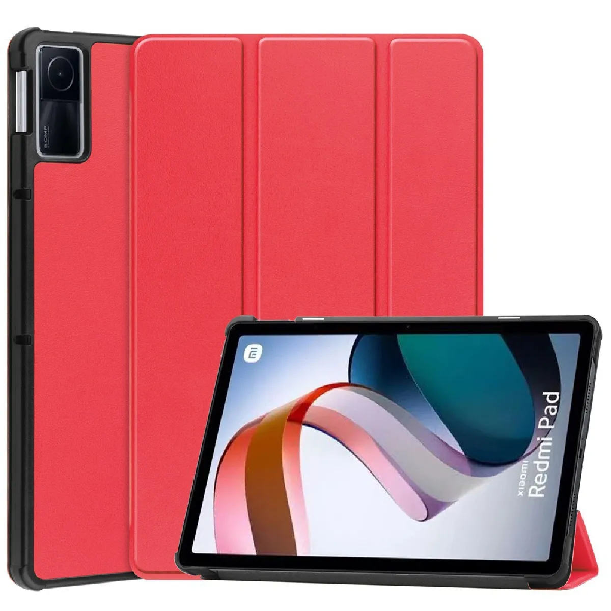 Xeptio Rouge Coque En Similicuir Smartcover Xiaomi Redmi Pad 2022