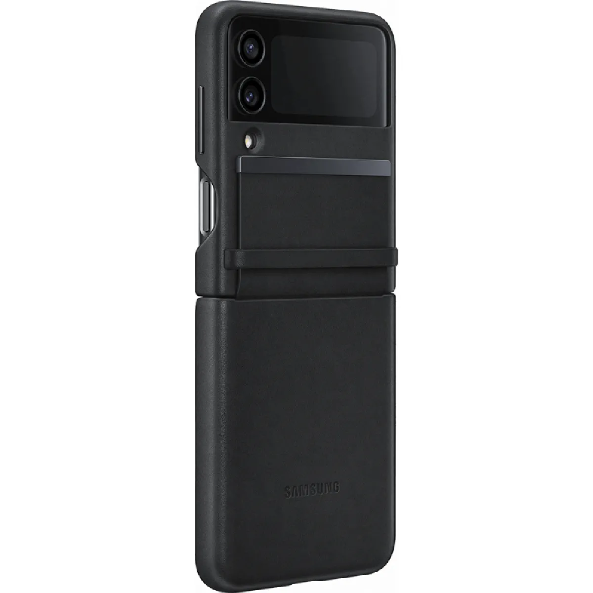Bigben Noir Coque En Cuir Pour Samsung Galaxy Z Flip 4